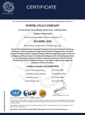 Certificate 45001- Initial 2025- POWER ATLAS COMPANY