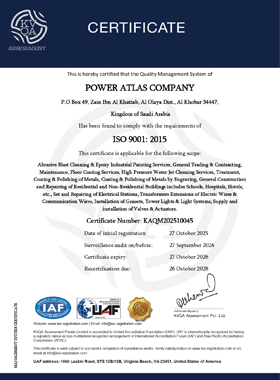 Certificate 9001- Initial 2025- POWER ATLAS COMPANY